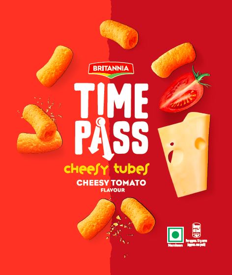 Britannia Time Pass Cheesy Tubes Cheesy Tomato Device mark 5747546 Trademark