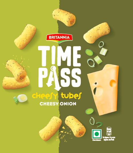 Britannia Time Pass Cheesy Tubes Cheesy Onion Device mark 5747547 Trademark