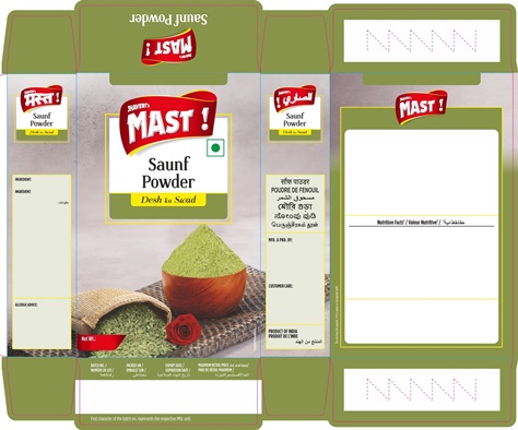 Jhaveri’s Mast Saunf Powder Device mark 5784879 Trademark