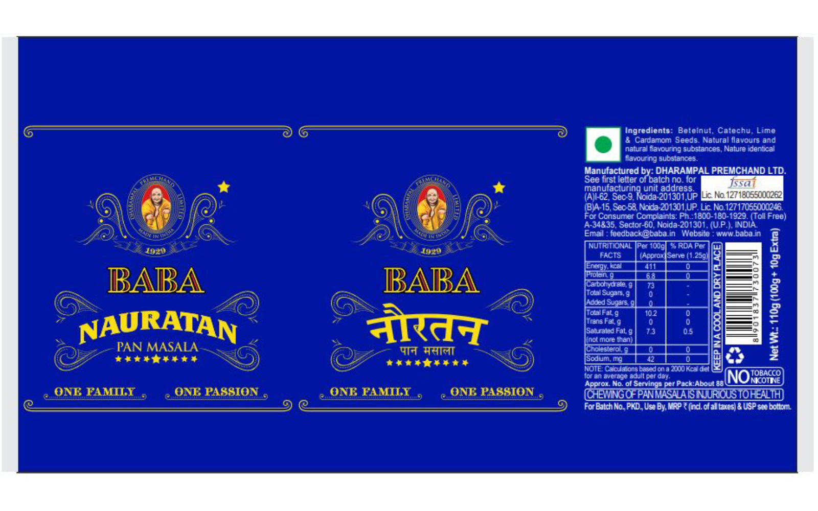 Baba Nauratan Pan Masala Device mark 5800567 Trademark