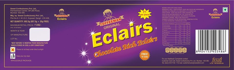 Toffeeman Eclairs Device mark 5801488 Trademark