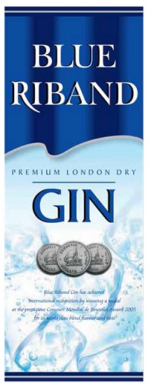 Blue Riband Gin Label Device mark 5830245 Trademark