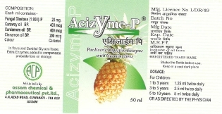 Acizyme-p Device mark 5851911 Trademark