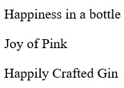 Happiness In A Bottle - Joy Of Pink - Happily Crafted Gin Device mark 5914658 Trademark