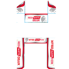 Red & White Delux Device mark 5941537 Trademark