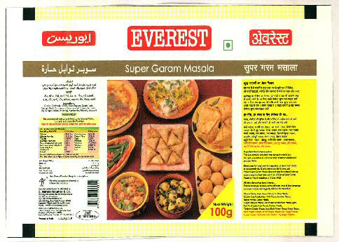 Everest Super Garam Masala Device mark 2952861 Trademark