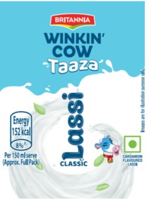 Britannia Winkin Cow Taaza Classic Lassi Cardamom Device mark 5985236 Trademark