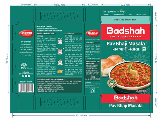Badshah Pav Bhaji Masala Device mark 6022273 Trademark