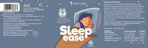 Zeroharm Sleep Ease (label) Device mark 6117849 Trademark