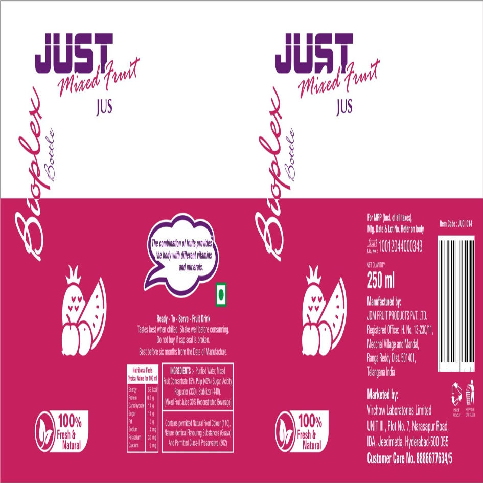 Just Mixed Fruit Jus (being Filed As Label) Device mark 6261483 Trademark