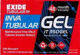 Exide Tubular Inva Tubular Gel It350gel(label) Device mark 2815730 Trademark