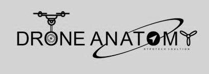 Device Is A Logo Featuring Words "drone Anatomy" With Side View Of A Flying Drone With A Direction Upward With A Wing Device mark 6314204 Trademark