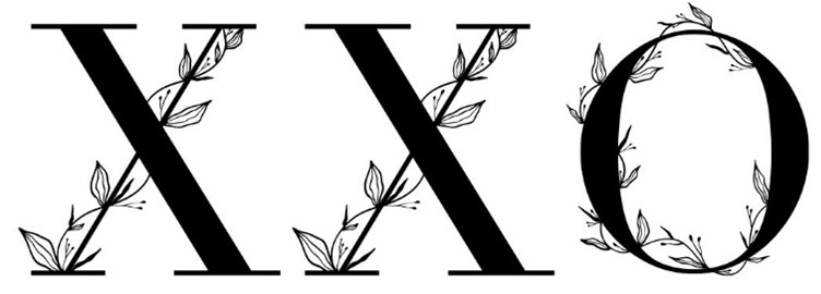 Composite Label Mark Consisting Of ‘xxo’ Written In A Stylized Manner With Leaves Intertwined With The Letters Device mark 6348412 Trademark