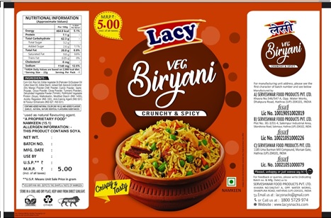 Lacy Veg Biryani (label) Device mark 6382891 Trademark