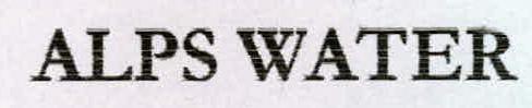 Alps Water Device mark 2220599 Trademark