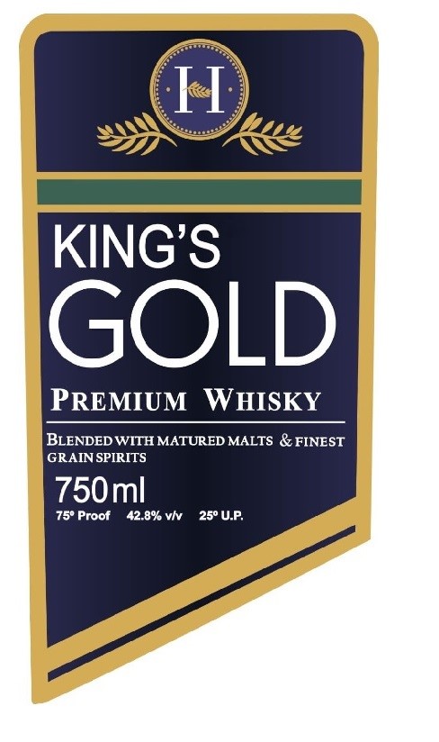 King’s Gold Premium Whisky With H Device mark 6432366 Trademark