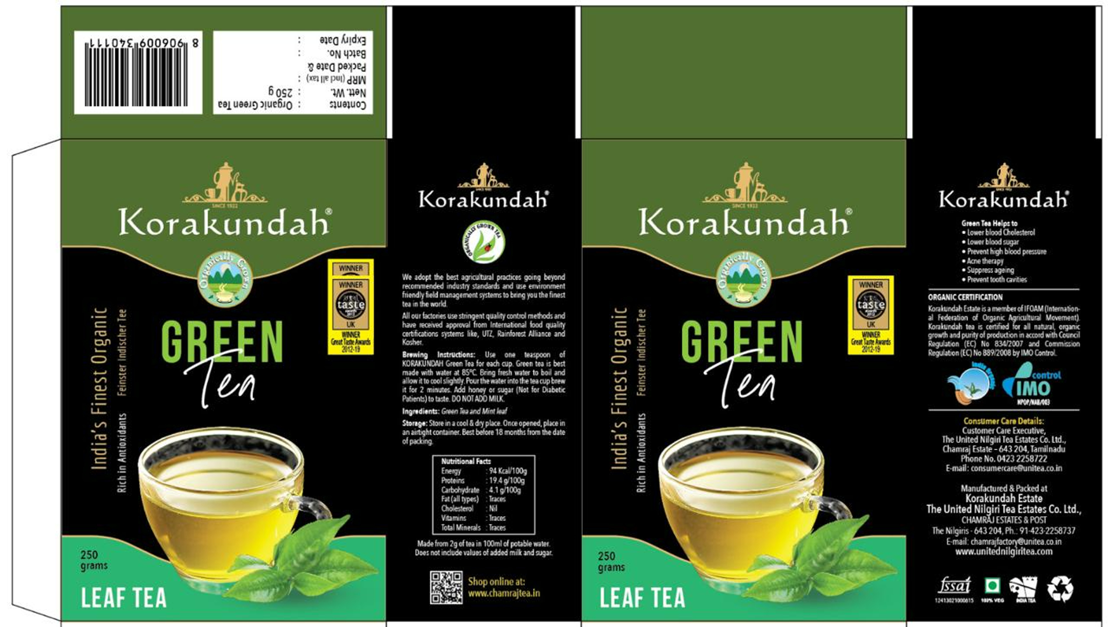 Korakundah Green Tea Leaf Tea Device mark 6433396 Trademark