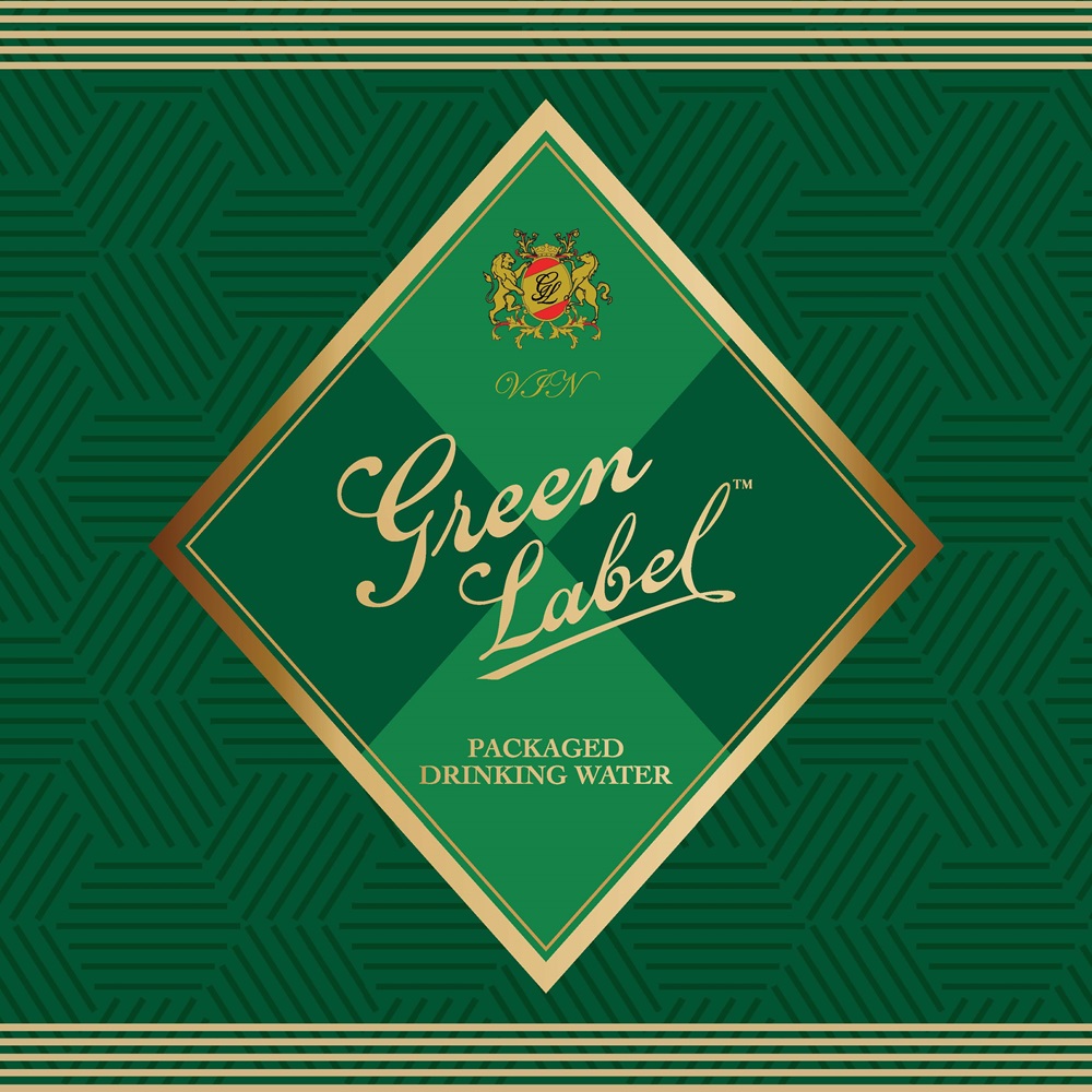 Vin Green Label Packaged Drinking Water (label) Device mark 6436458 Trademark