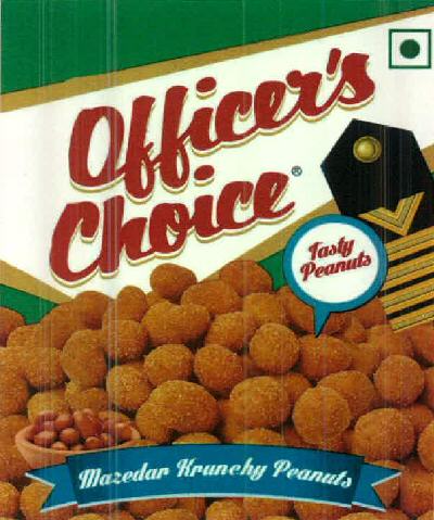 Officer's Choice Tasty Peanuts Mazedar Krunchy Peanuts Device mark 2662387 Trademark