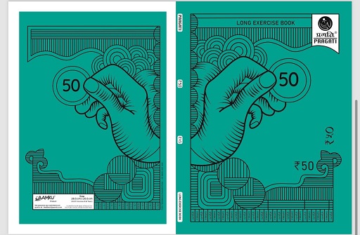 Hand Holding Object, Depicting Retail Price On Notebook Cover Device mark 6503142 Trademark