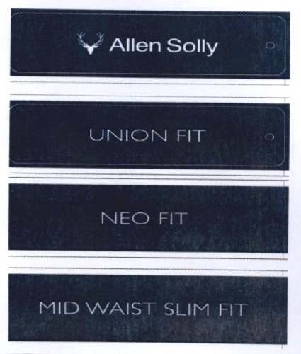 Allen Solly Union Fit Neo Fit Mid Waist Slim Fit Device mark 2244907 Trademark