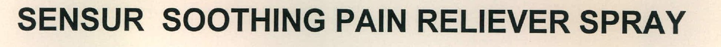 Sensur Soothing Pain Reliever Spray Device mark 2703959 Trademark