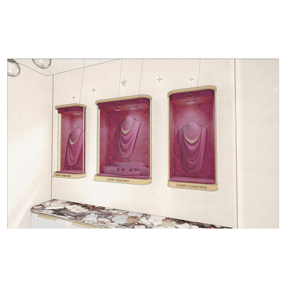 Sd Sunny Diamonds Interior Of Jewellery Shop Layout Device mark 6515395 Trademark