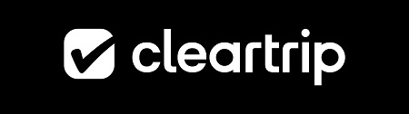 Cleartrip With Tick Design With Black Background ( Logo And Device) Device mark 6536676 Trademark