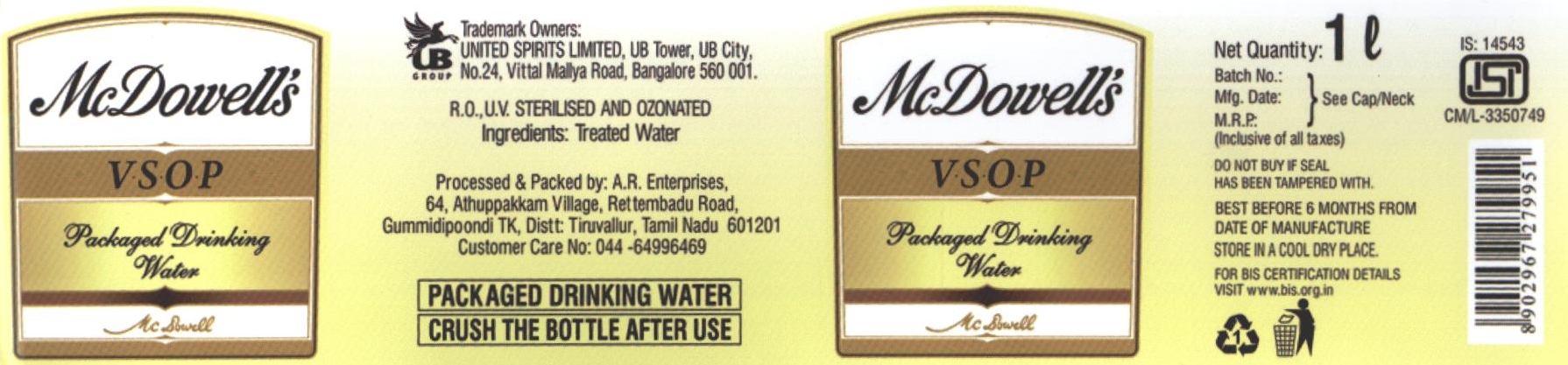 Mc Dowells V.s.o.p Device mark 2233538 Trademark