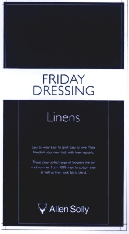 Friday Dressing Linens Allen Solly Device mark 2244922 Trademark