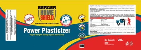 Berger Home Shield Power Plasticizer High Strength Multipurpose Admixture Device mark 6577563 Trademark