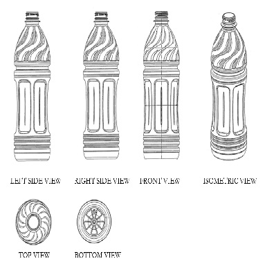Bottle (shape) Device mark 6589061 Trademark
