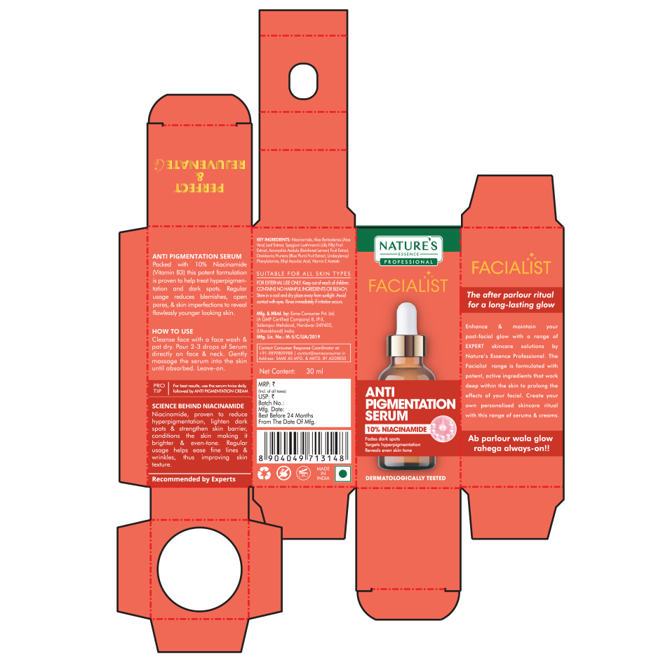 Nature Essence Professional Facialist Anti-pigmentation Serum Device mark 6635951 Trademark