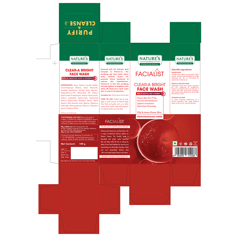 Nature Essence Professional Facialist Clear A Bright Face Wash Device mark 6635952 Trademark