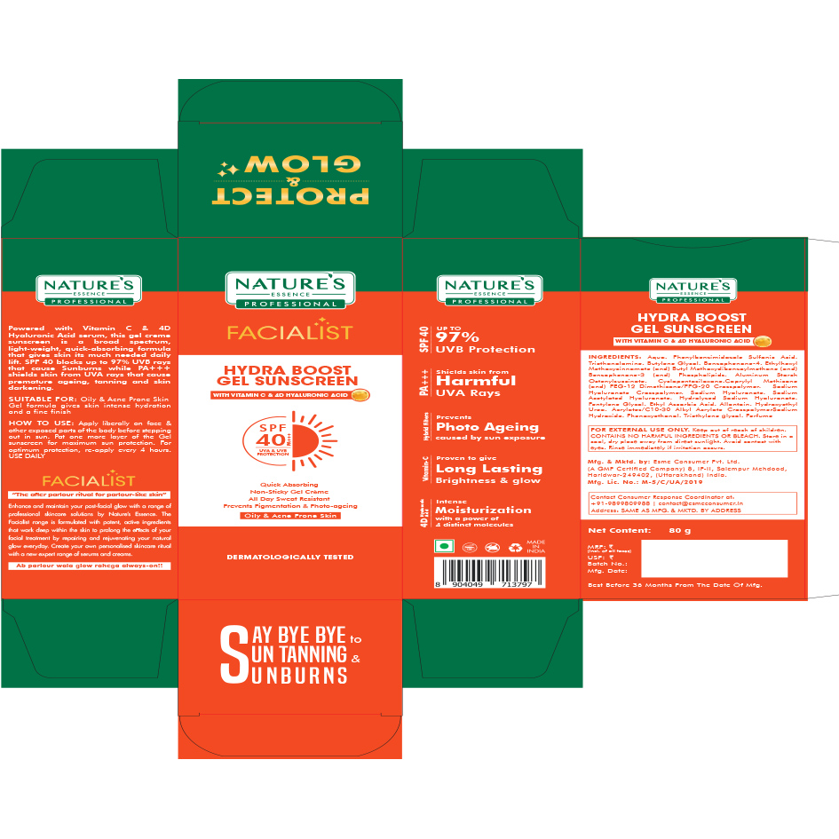 Nature Essence Professional Facialist Hydra Boost Gel Sun Screen Device mark 6641875 Trademark