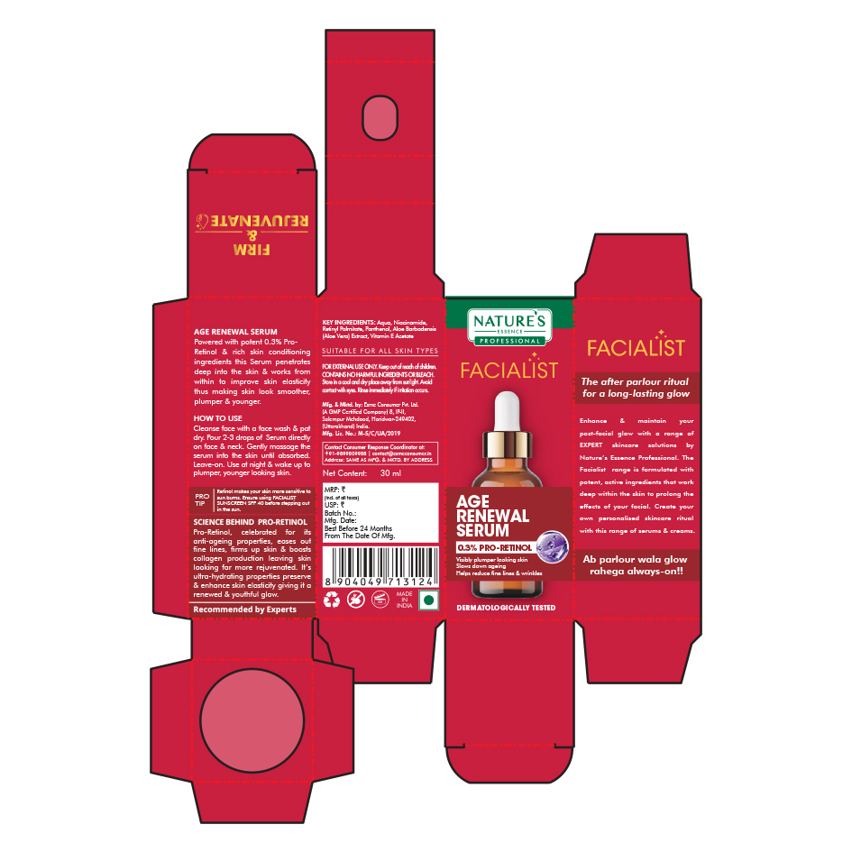 Nature Essence Professional Facialist Age Renewal Serum Device mark 6641873 Trademark