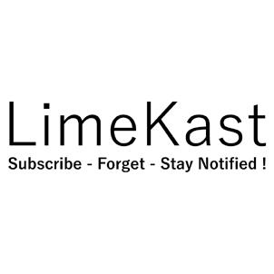 "limekast" With Tag Line "subscribe-forget-stay Notified!" (logo) Device mark 2982929 Trademark
