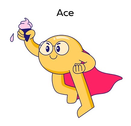 Device Of Mascot Namely Ace Device mark 6833879 Trademark