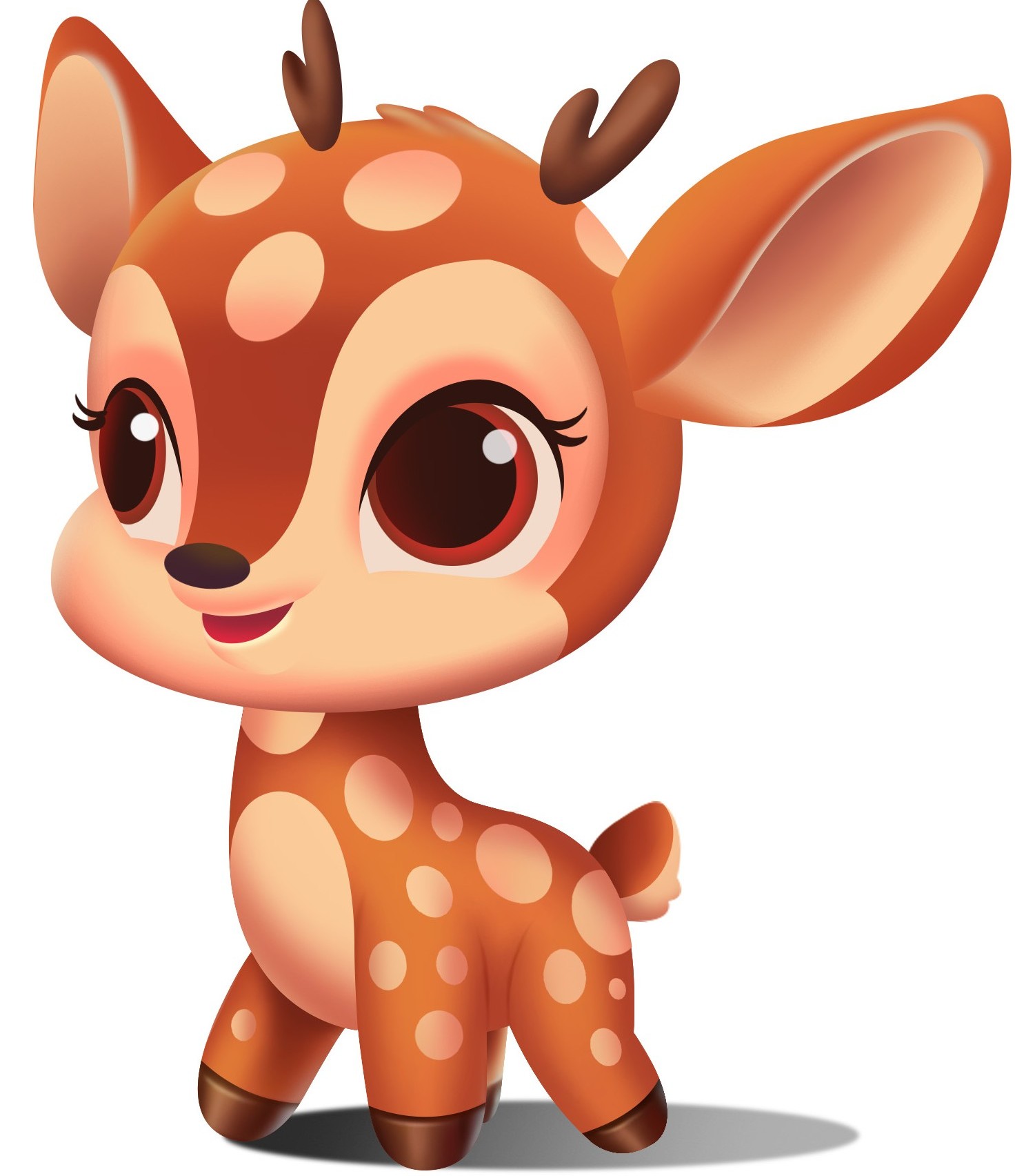 Image Of A Deer With Big Eyes, Circular Light Colored Spots On Body With Two Horns Device mark 6996028 Trademark