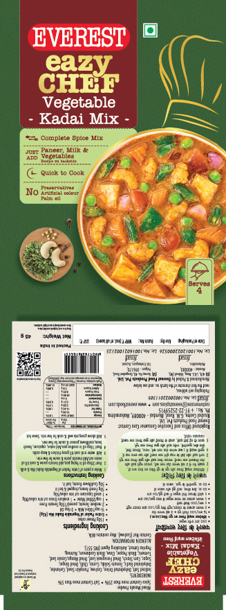 Everest Eazy Chef Vegetable Kadai Mix Device mark 7089873 Trademark