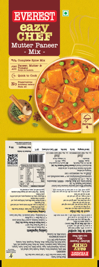 Everest Eazy Chef Mutter Paneer Mix Device mark 7090573 Trademark