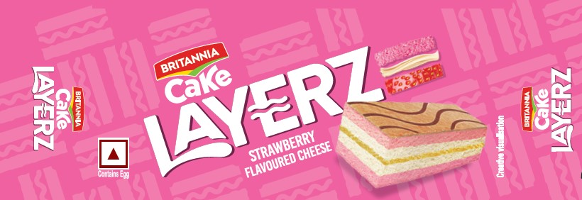 Britannia Cake Layerz Strawberry Device mark 7110111 Trademark