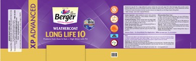 Berger Weathercoat Long Life 10 Xp Advanced Device mark 7206846 Trademark