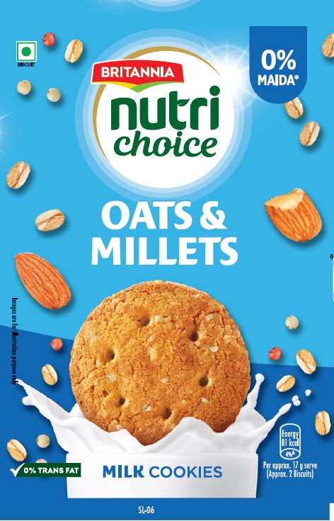 Britannia Nutrichoice Oats & Millets Milk Cookies Device mark 7243168 Trademark