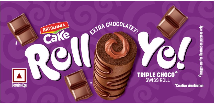 Britannia Cake Roll Yo! Triple Choco Swiss Roll Device mark 7243166 Trademark
