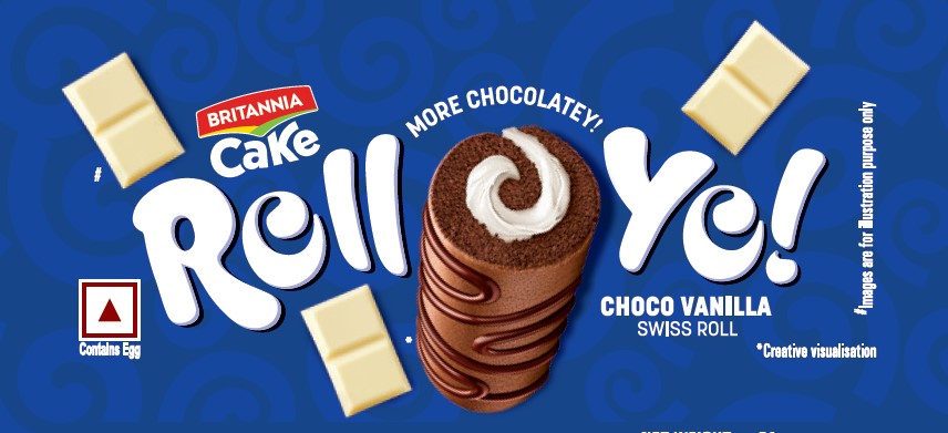 Britannia Cake Roll Yo! Choco Vanilla Swiss Roll Device mark 7243167 Trademark