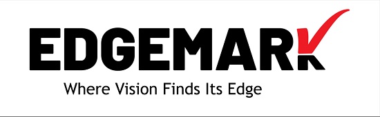 Edgemark With Tagline Where Vision Finds Its Edge (label) Device mark 7297264 Trademark