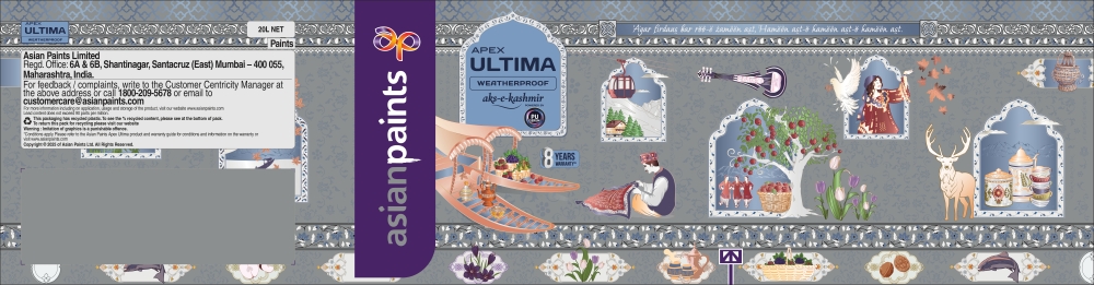 Ap Asian Paints Apex Ultima Weatherproof Aks-e-kashmir Device mark 7319071 Trademark