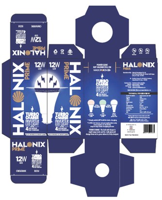 Halonix Prime – Turbo Charge Inverter Led Light (label) Device mark 7446797 Trademark