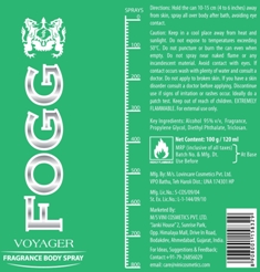 Fogg Fragrance Body Spray - Voyager Device mark 2264433 Trademark